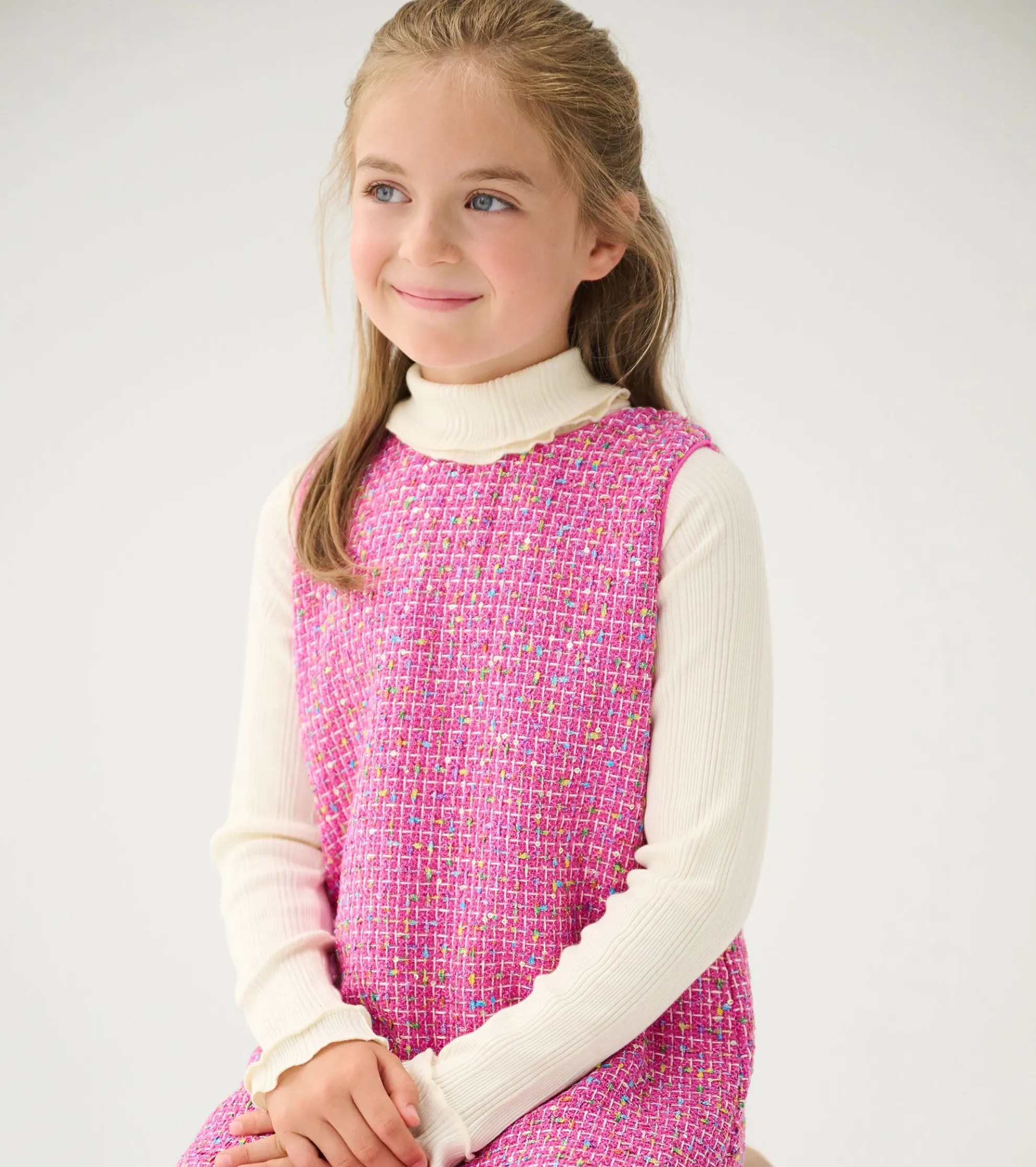 Discount Girls Winter Cream Turtleneck Tops