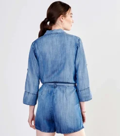 Best Giselle Romper - Medium Blue Wash Women Dresses|Tops