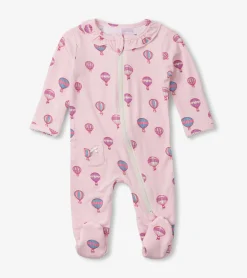 Sale Hot Air Balloons Newborn Ruffle Footed Sleeper Sleepwear|Sleepwear