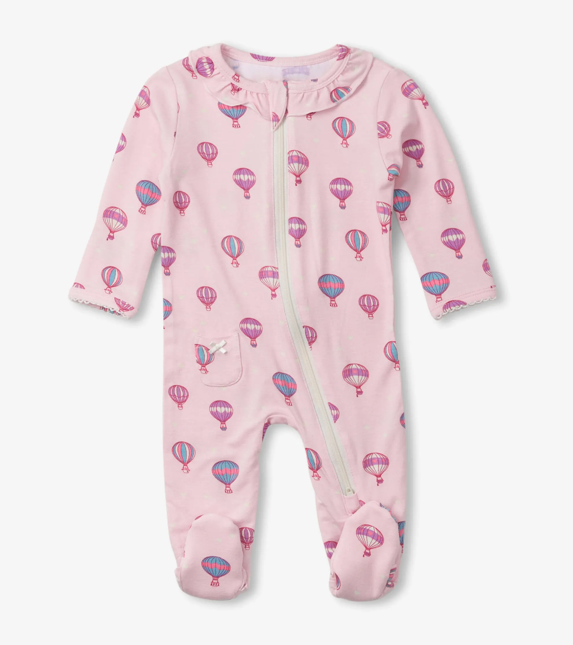 Sale Hot Air Balloons Newborn Ruffle Footed Sleeper Sleepwear|Sleepwear