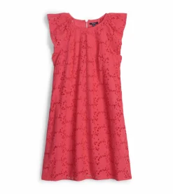 New Kaia Eyelet Dress - Rouge Red Women Dresses