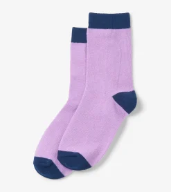 Discount Kids Lilac & Navy Crew Socks Footwear|Socks