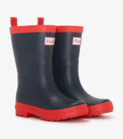 New Kids Navy & Red Matte Rain Boots BOY Rainwear|Rainwear