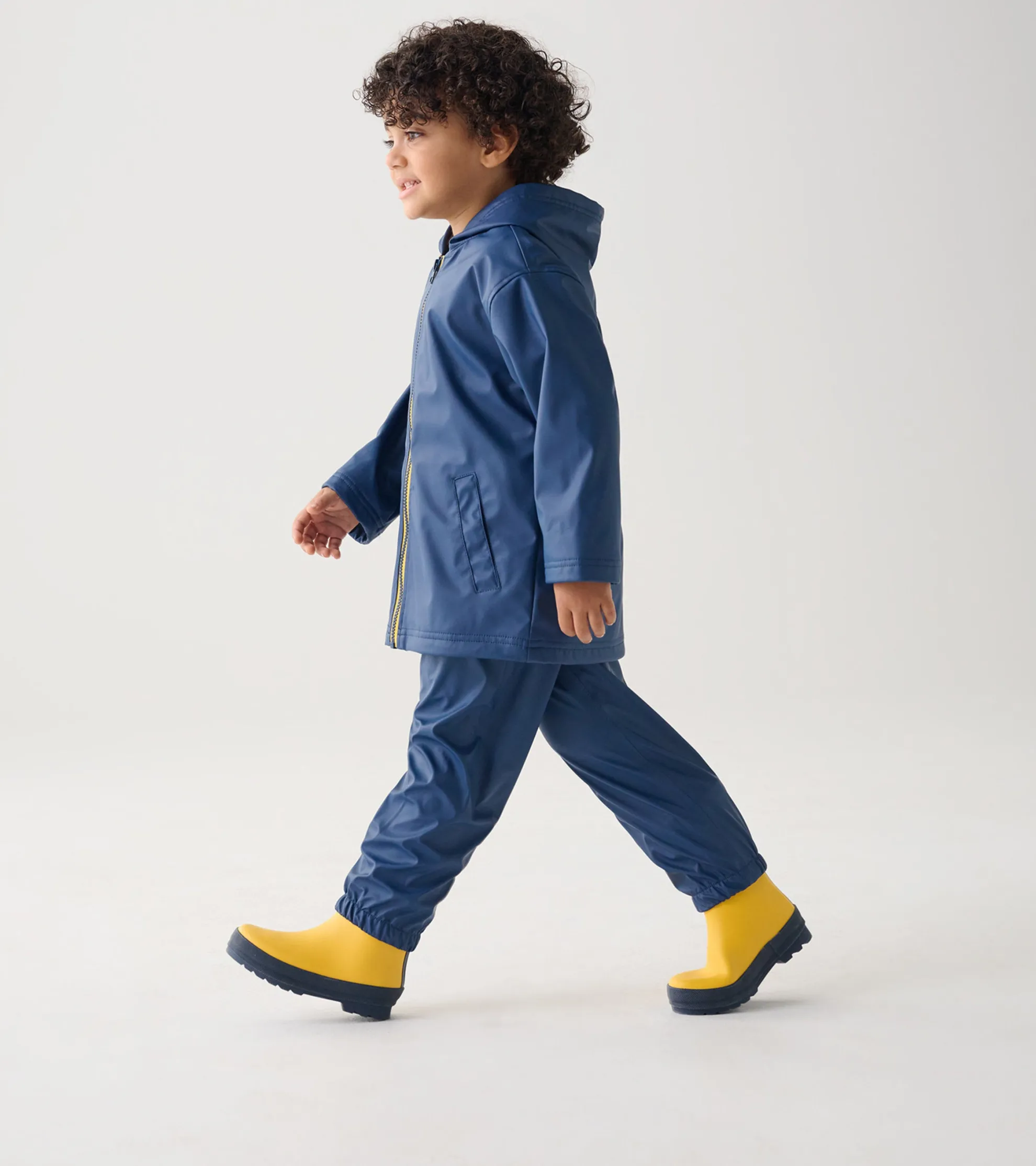 Online Kids Navy Zip-Up Rain Jacket BOY Rainwear|Rainwear