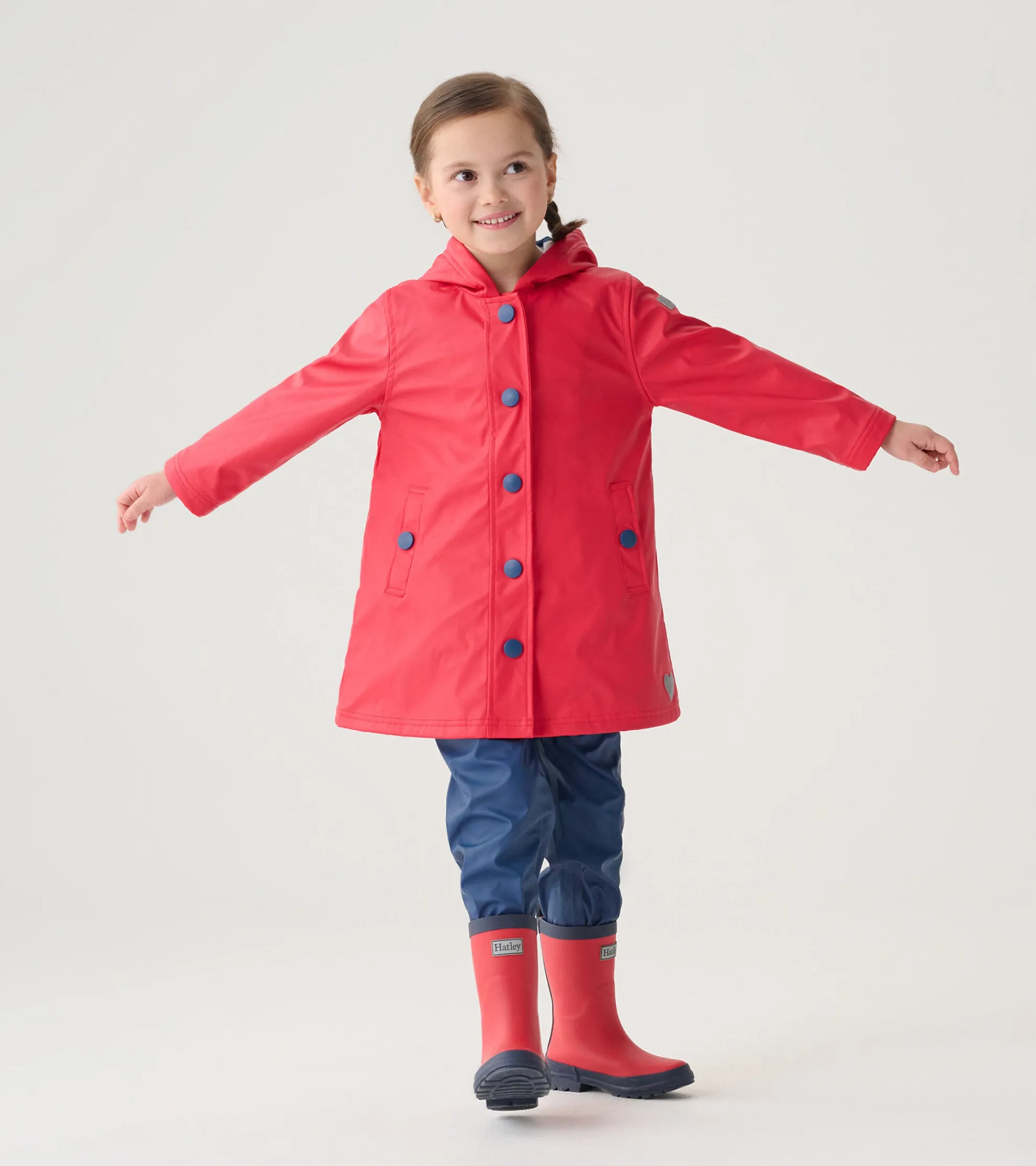 New Kids Red & Navy Button-Up Rain Jacket BOY Rainwear|Rainwear