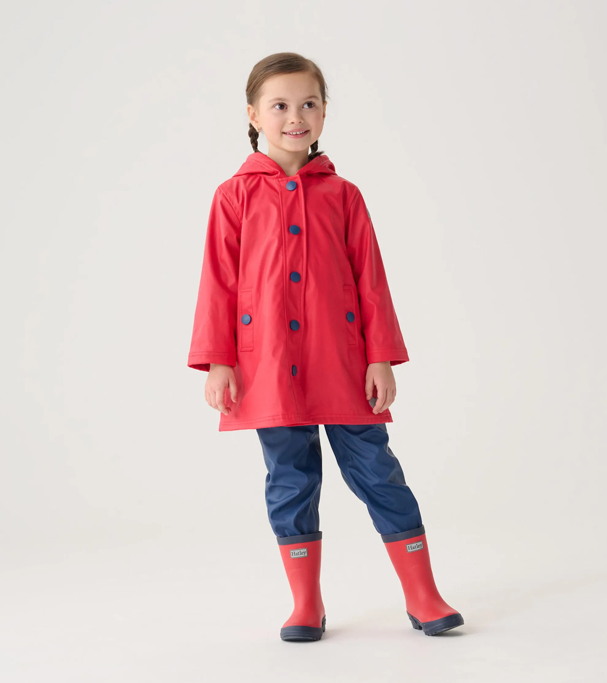 New Kids Red & Navy Button-Up Rain Jacket BOY Rainwear|Rainwear