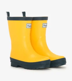Kids Yellow & Navy Matte Rain Boots BOY Rainwear|Rainwear