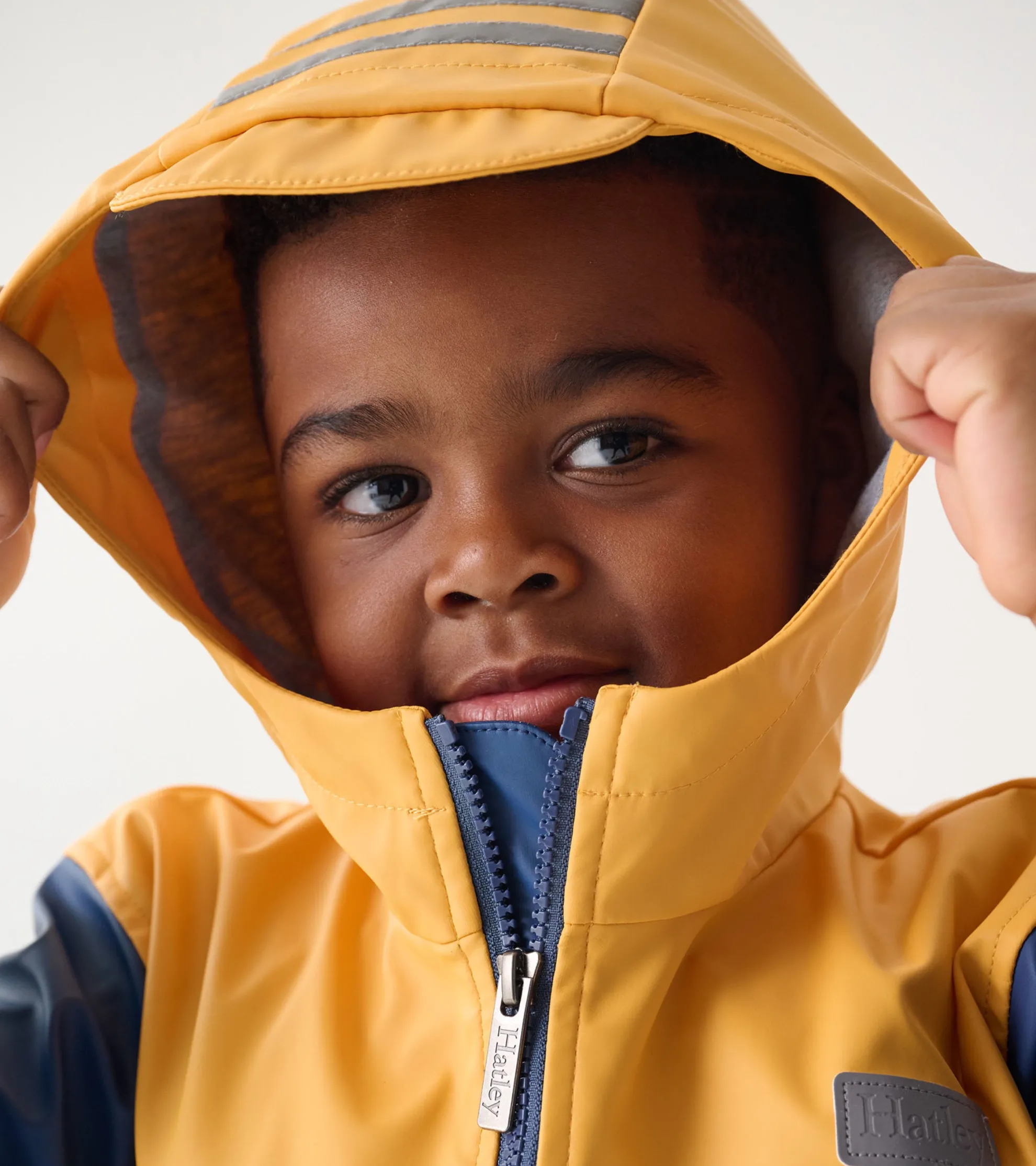 New Kids Yellow & Navy Zip-Up Rain Jacket BOY Rainwear|Rainwear