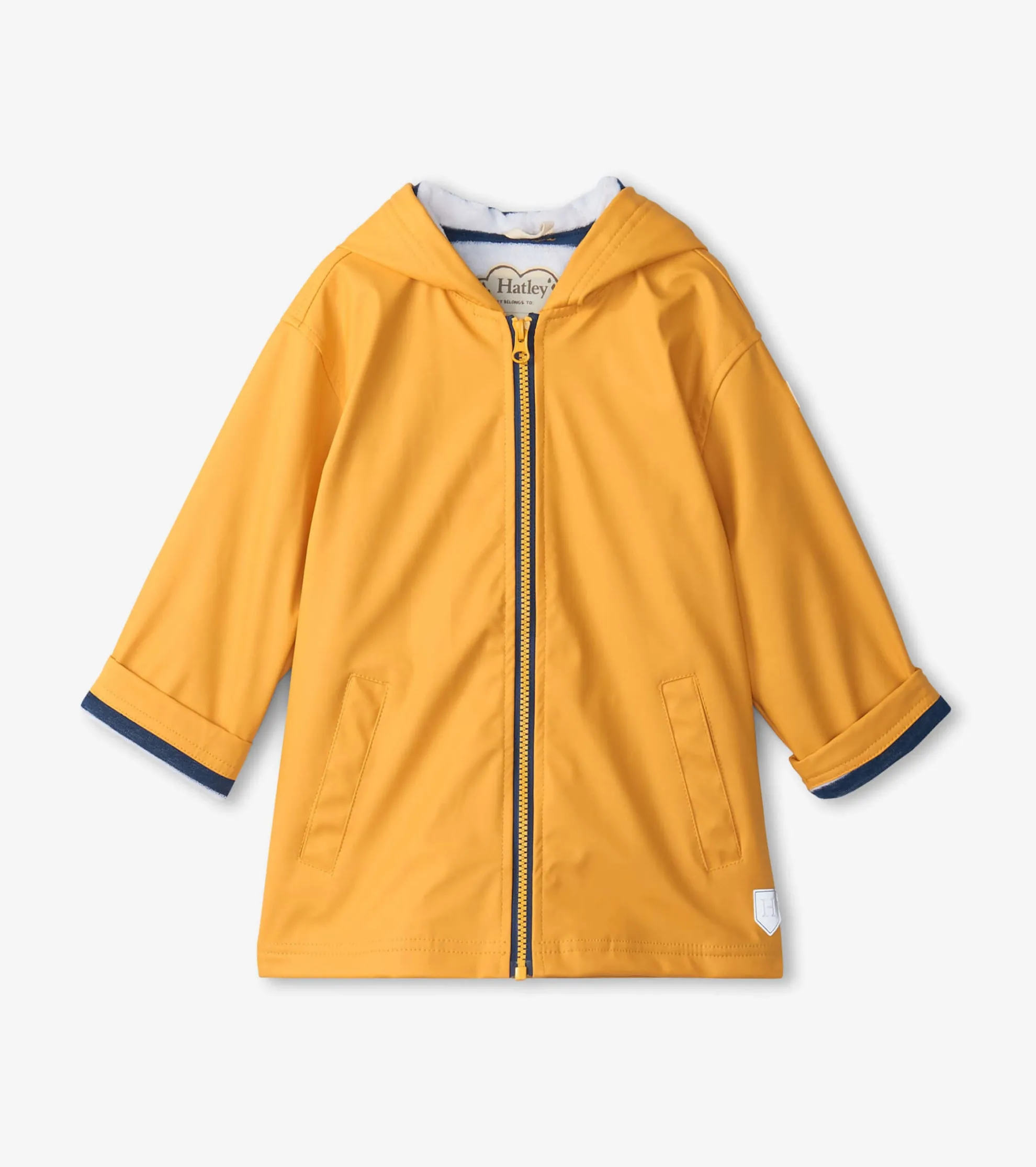 Hot Kids Yellow Zip-Up Rain Jacket BOY Rainwear|Rainwear