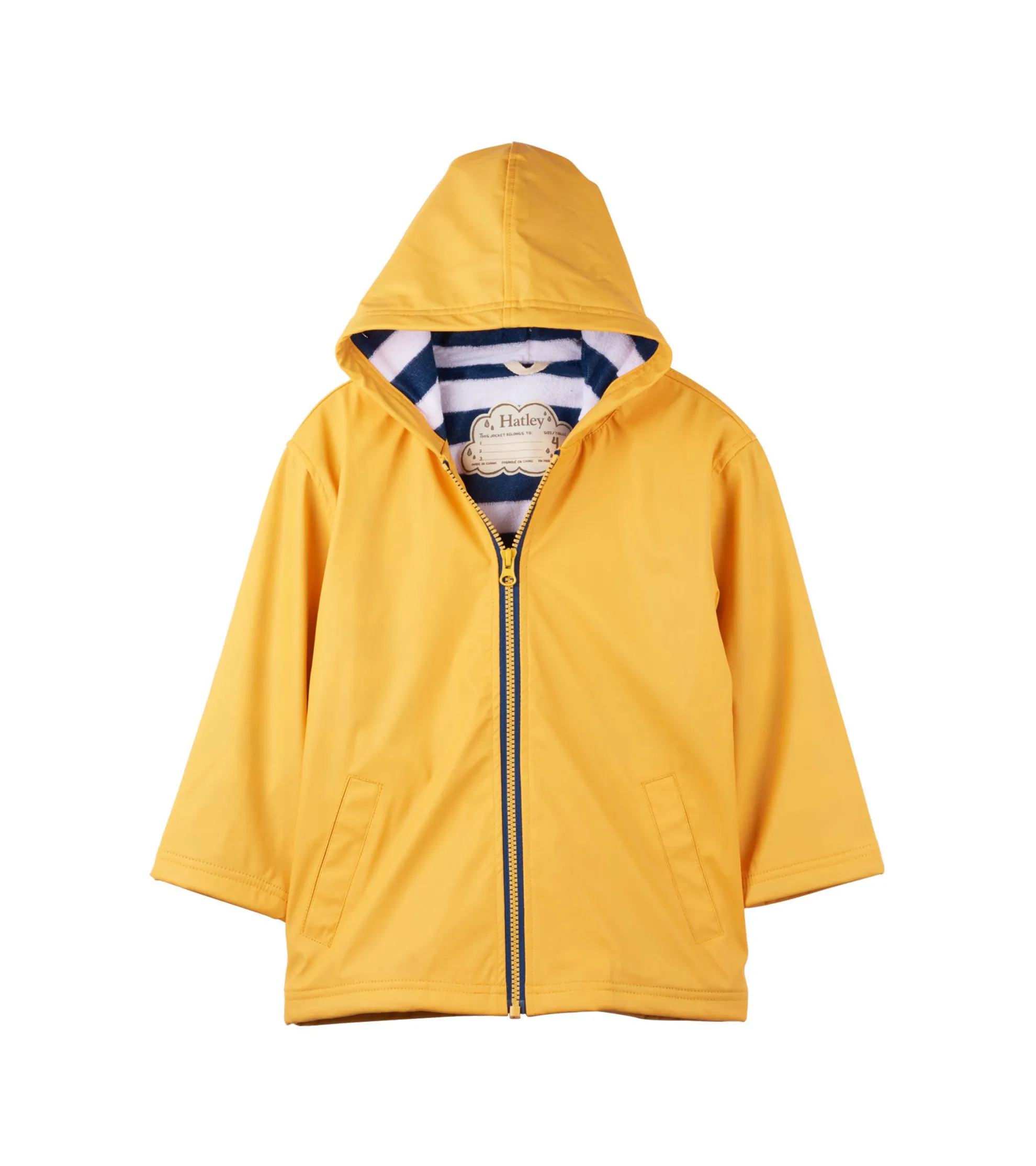 Hot Kids Yellow Zip-Up Rain Jacket BOY Rainwear|Rainwear