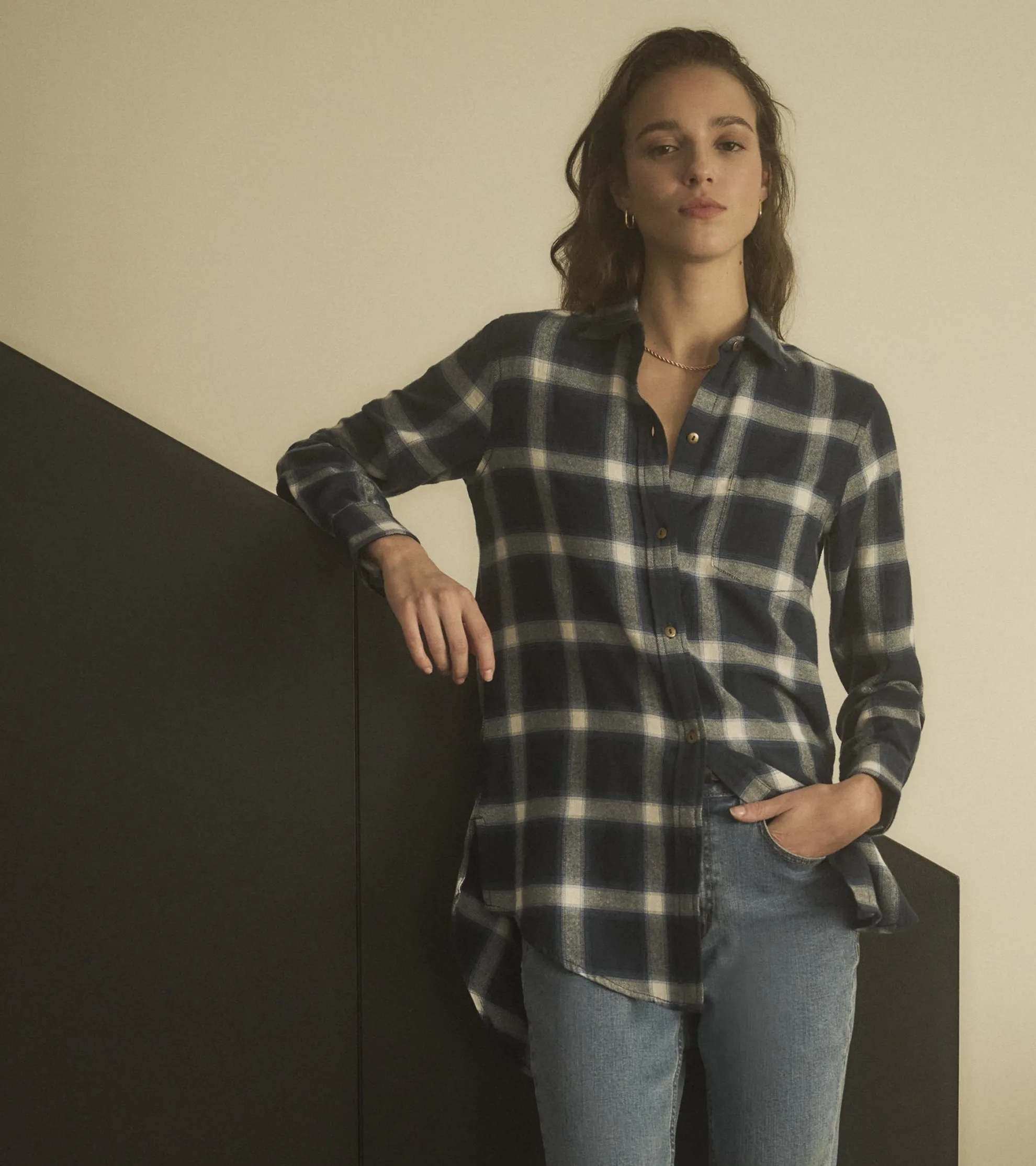 Outlet Lara Tunic - Wide Windowpane Women Tops