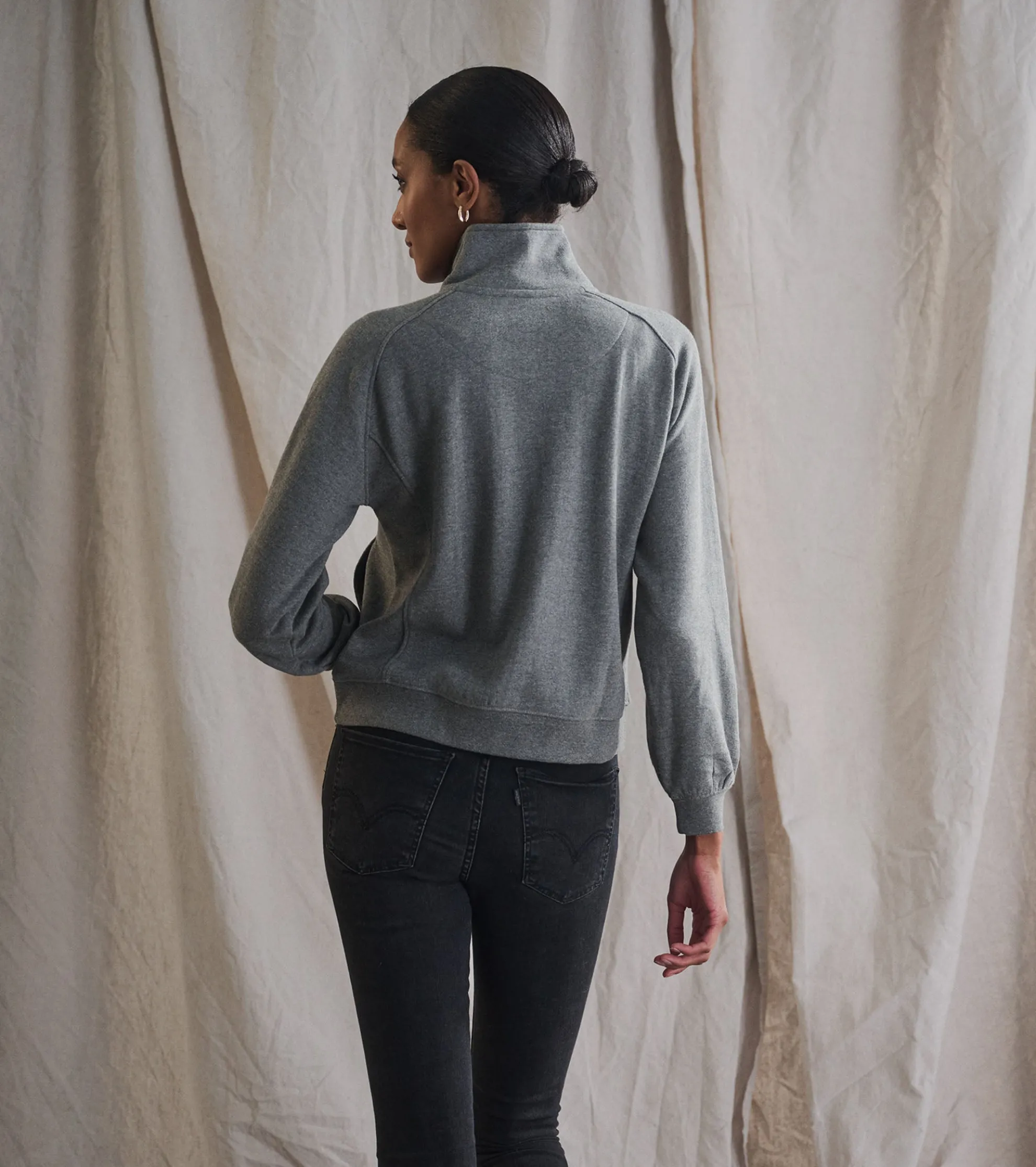 Best Mock Neck Pullover - Charcoal Heather Women Sweaters