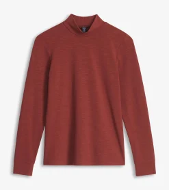Clearance Mock Neck Top - Russet Brown Women Tops