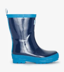 Outlet Navy Shiny Rain Boots BOY Rainwear|Rainwear