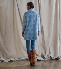 Online Open Front Jacket - Blue Check Women Tops|Outerwear