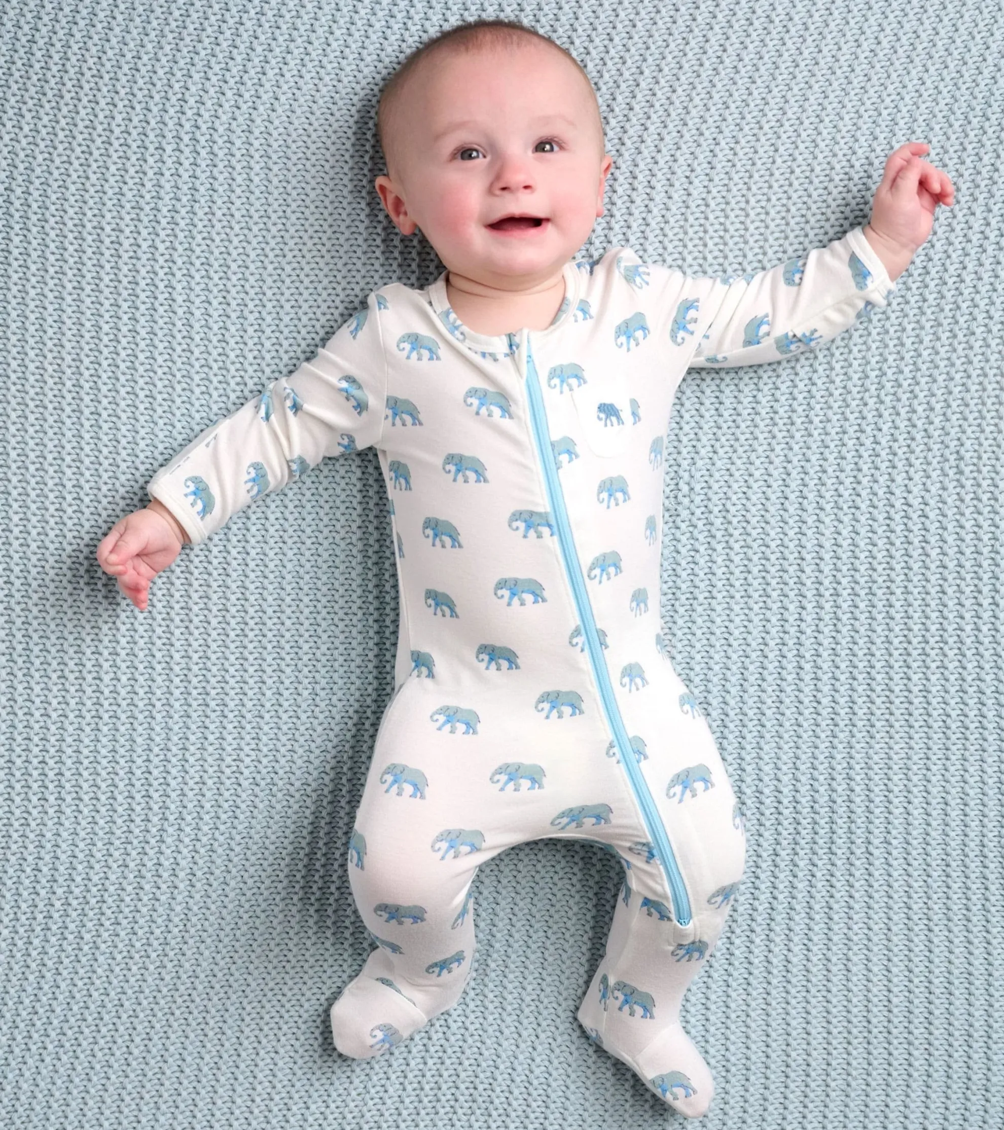 Online Painted Elephants Baby Footed Sleeper Sleepwear|Sleepwear