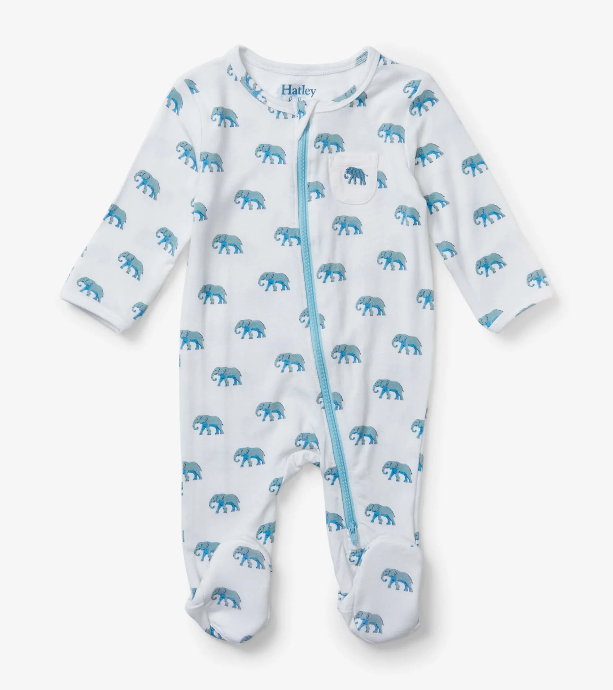 Online Painted Elephants Baby Footed Sleeper Sleepwear|Sleepwear