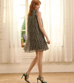 New Pleated Dress - Floral Shibori Women Dresses
