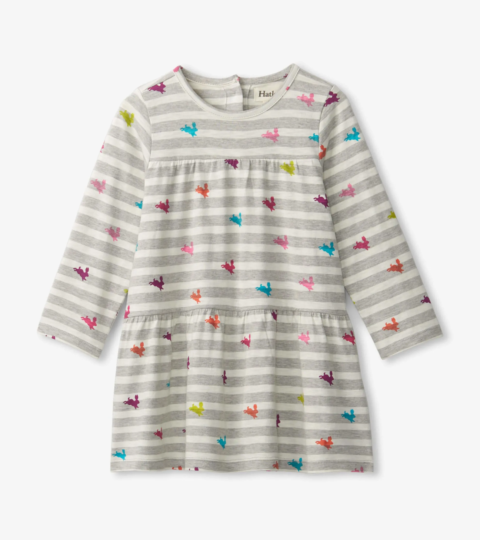 Hot Rainbow Bunnies Tiered Dress Dresses