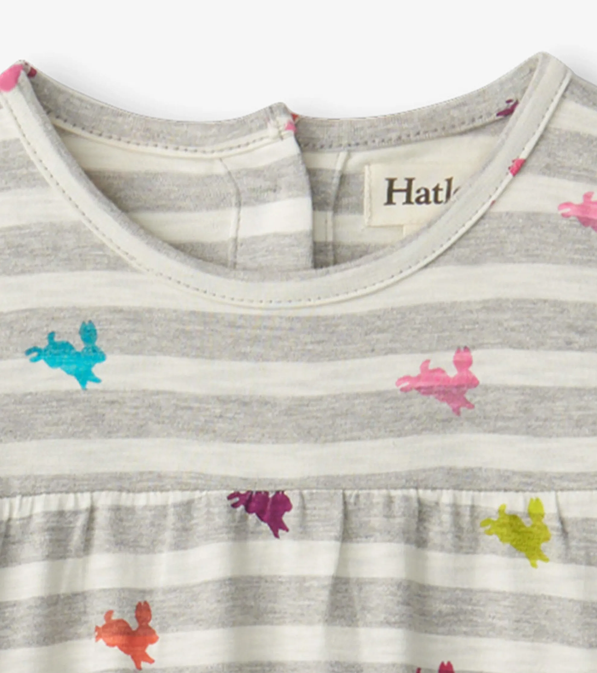 Hot Rainbow Bunnies Tiered Dress Dresses