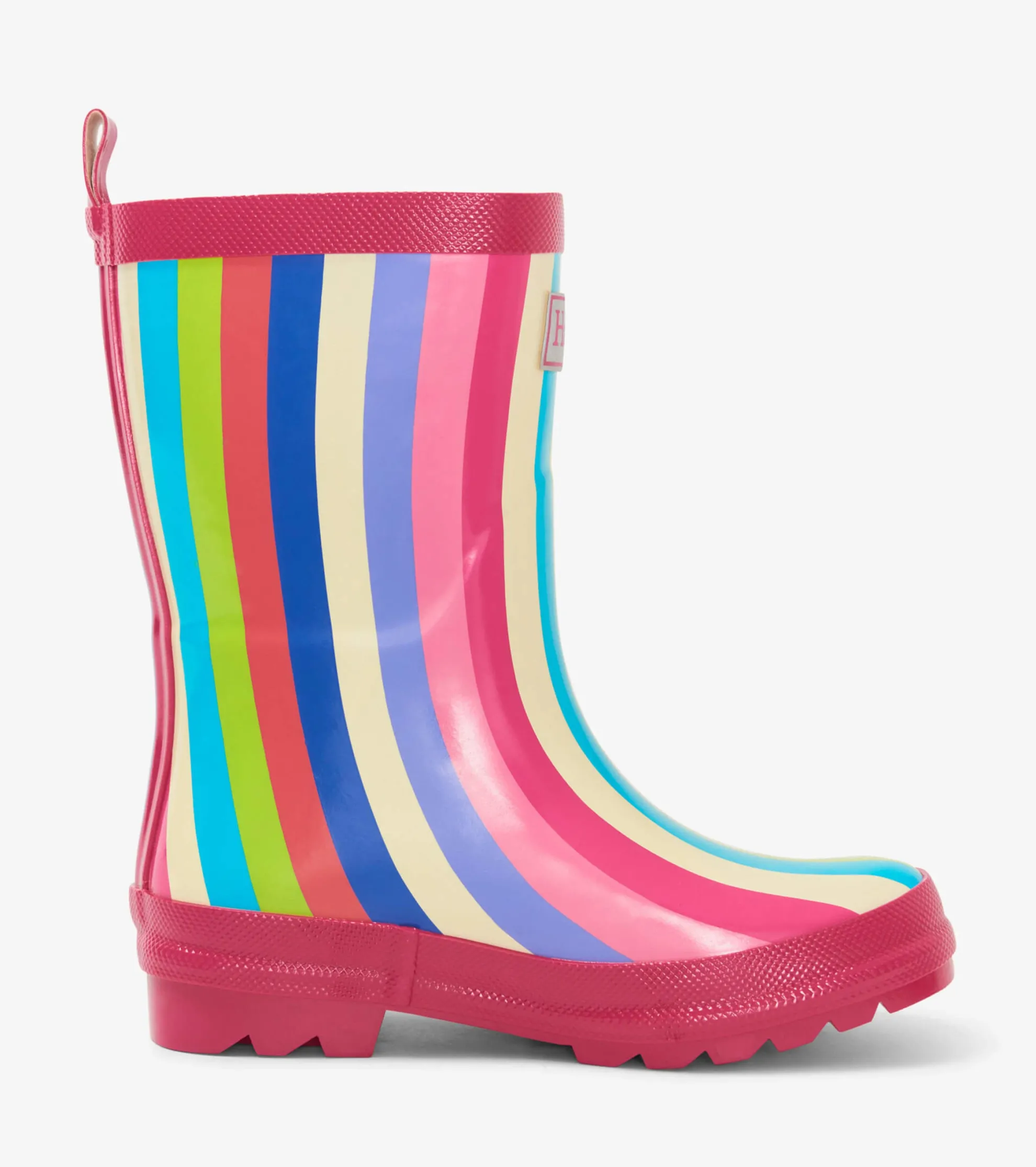 Discount Rainbow Stripes Shiny Kids Rain Boots Rainwear|Rainwear