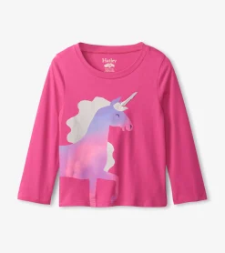 Clearance Rasberry Unicorn Long Sleeve T-Shirt Tops
