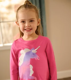 Clearance Rasberry Unicorn Long Sleeve T-Shirt Tops