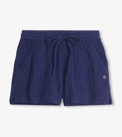 Best Santorini Shorts - Navy Gauze Women Bottoms