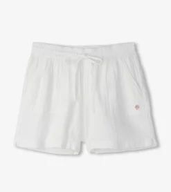 Online Santorini Shorts - White Gauze Women Bottoms