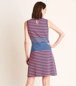 Hot Sarah Dress - Navy and Coral Stripes Women Dresses