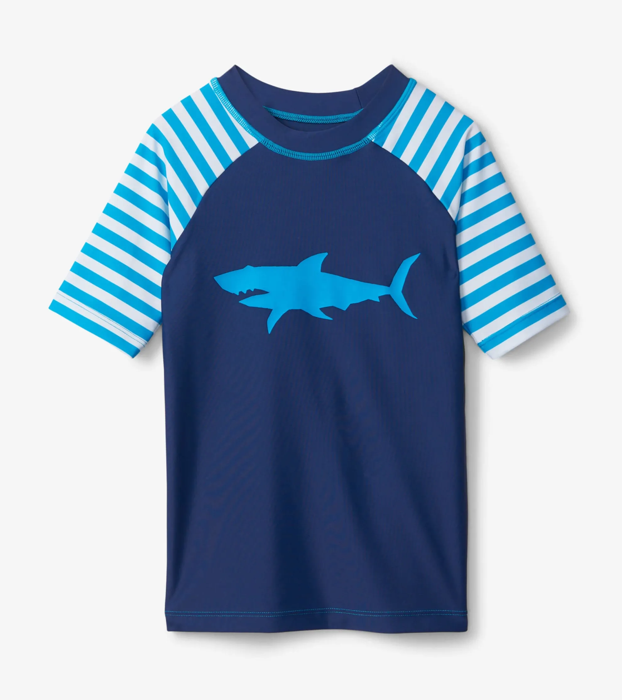 Clearance Shark Stripes Short Sleeve Rashguard BOY Swimwear|Swimwear