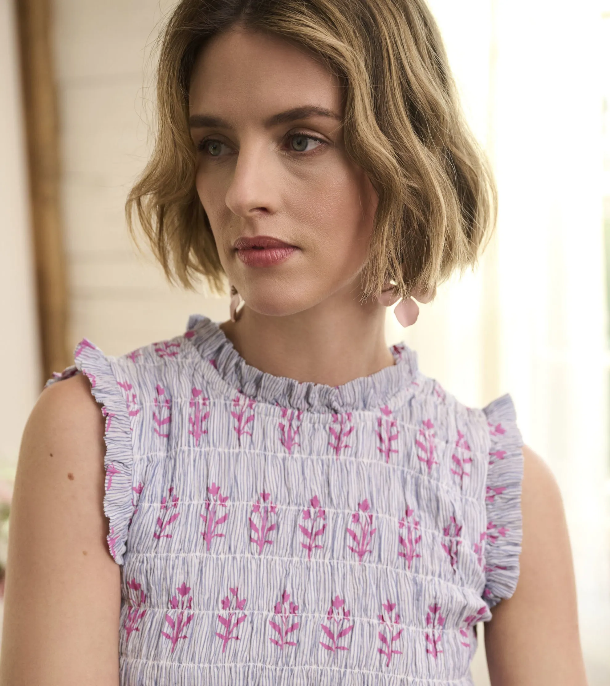 Best Smocked Maxi Dress - Wildflower Seersucker Women Dresses
