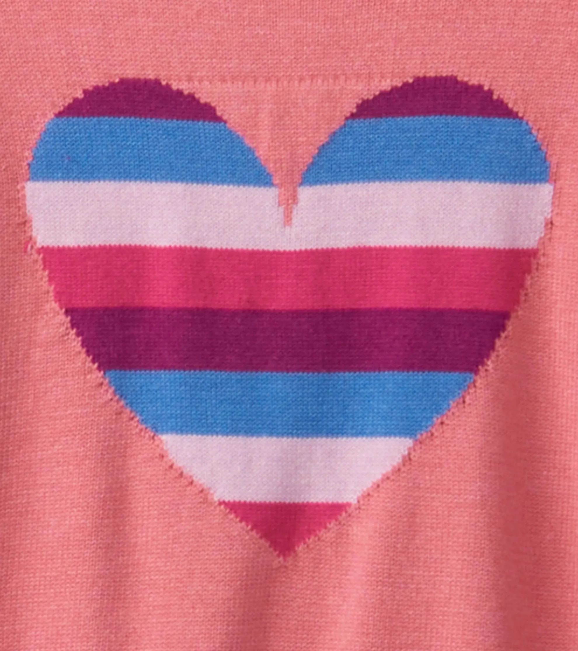 New Striped Heart Ruffle Sleeve Sweater Sweaters