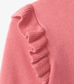 New Striped Heart Ruffle Sleeve Sweater Sweaters