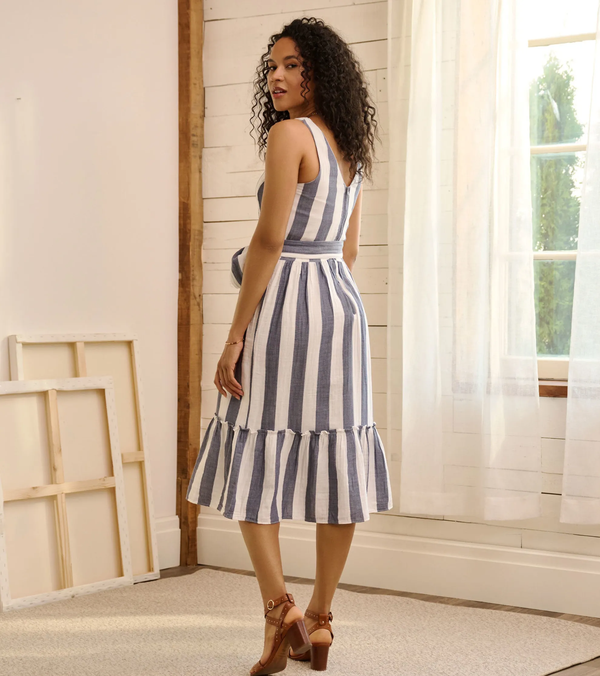 Sale Sydney Midi Dress - Summer Stripes Women Dresses