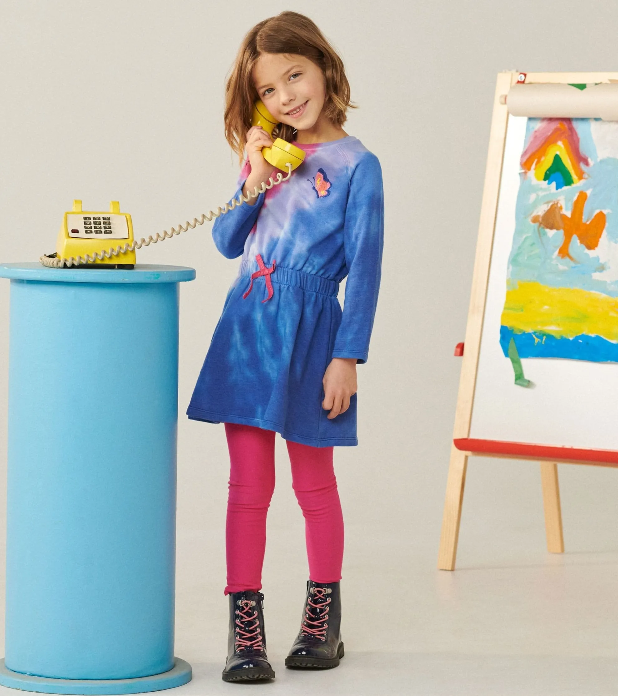 Hot Tie Dye Burst Cinched Waist Dress Dresses