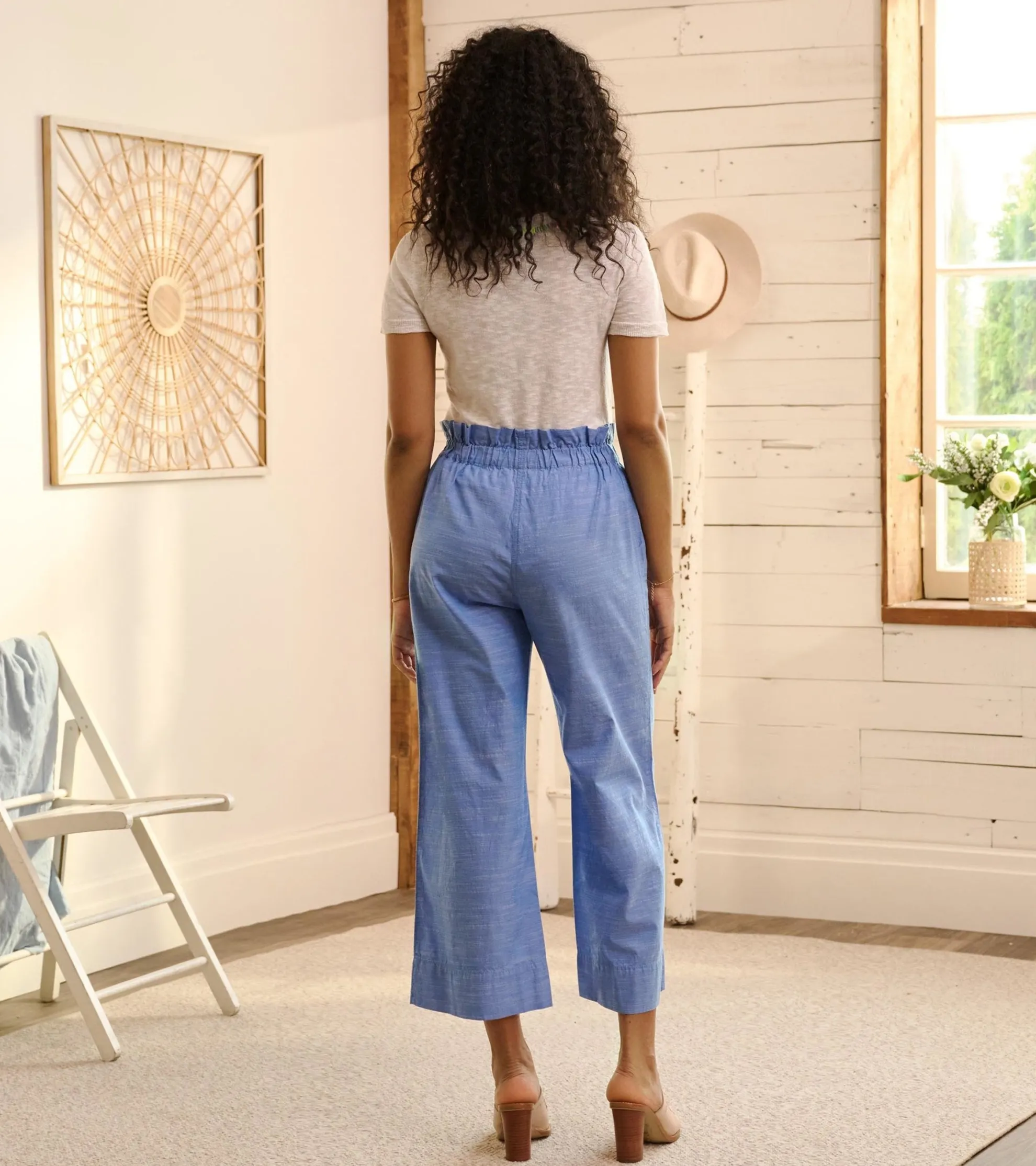 Clearance Tie Front Pants - Chambray Women Bottoms