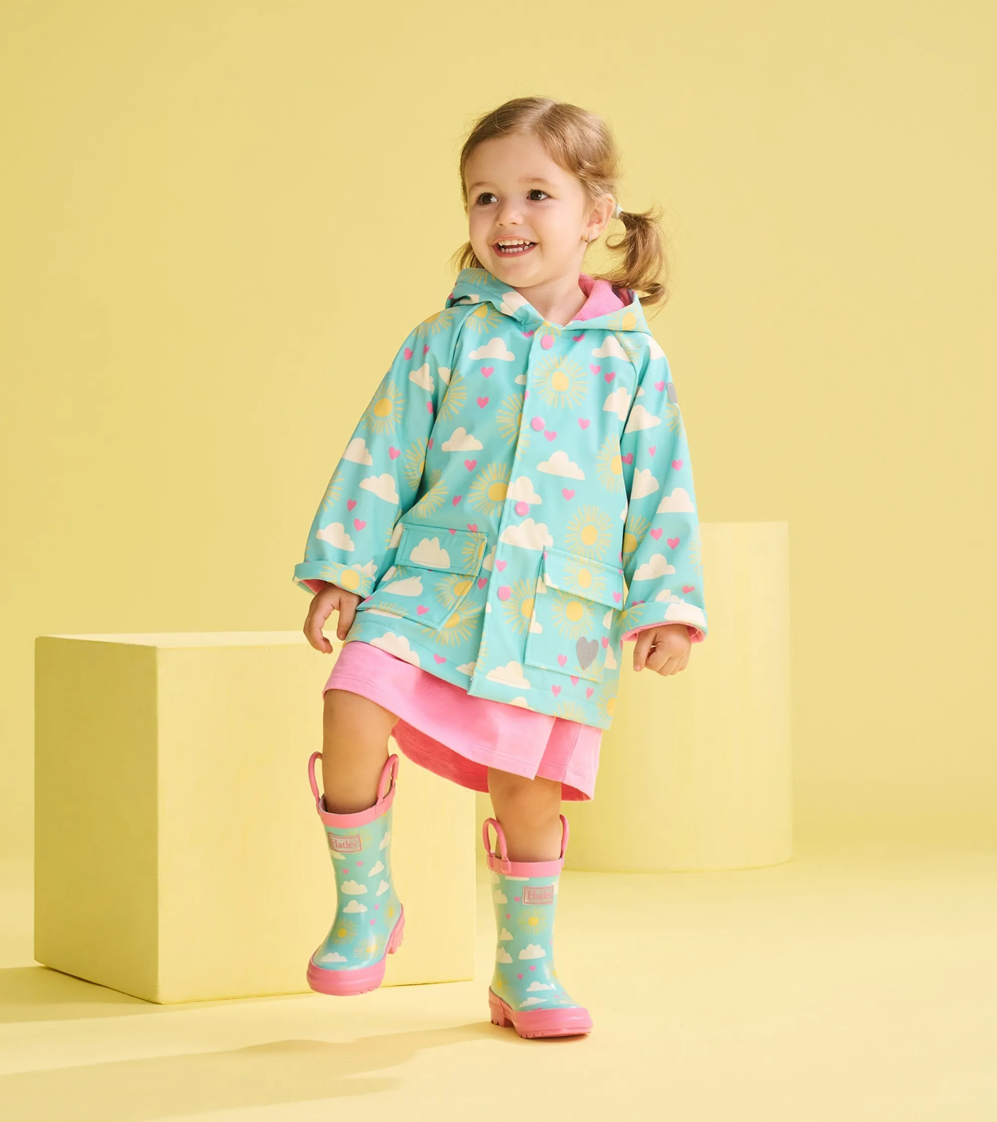 Toddler Girls Happy Skies Rain Boots Rainwear|Rainwear