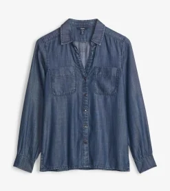 Online Utility Buttondown - Maritime Denim Wash Women Tops