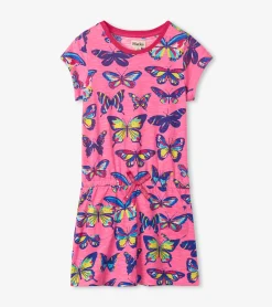 Discount Vibrant Butterflies Drop Waist Dress Dresses