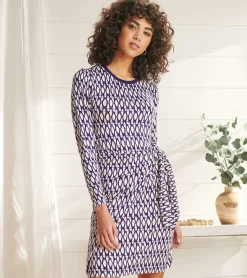 Online Wrap Dress - Geometric Cobblestone Women Dresses
