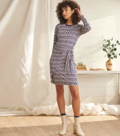 Online Wrap Dress - Geometric Cobblestone Women Dresses